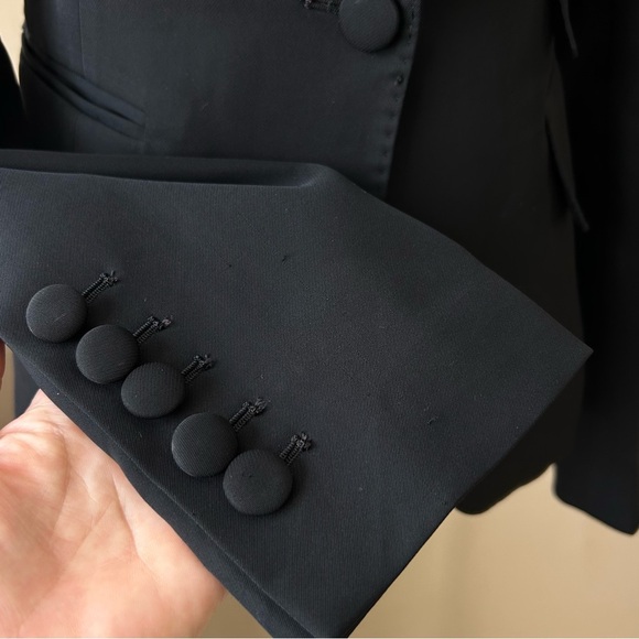 Vintage 90s Tom Ford Black Blazer Jacket Tailored Button Front UK 8 US 4 / 6 - Picture 7 of 10